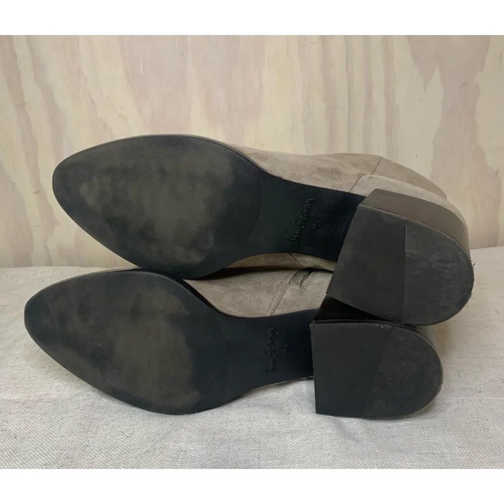 Sam Edelman Womens Ankle Boots Size 9M Light Gray Suede Block Heel Side Zipper - Picture 4 of 7